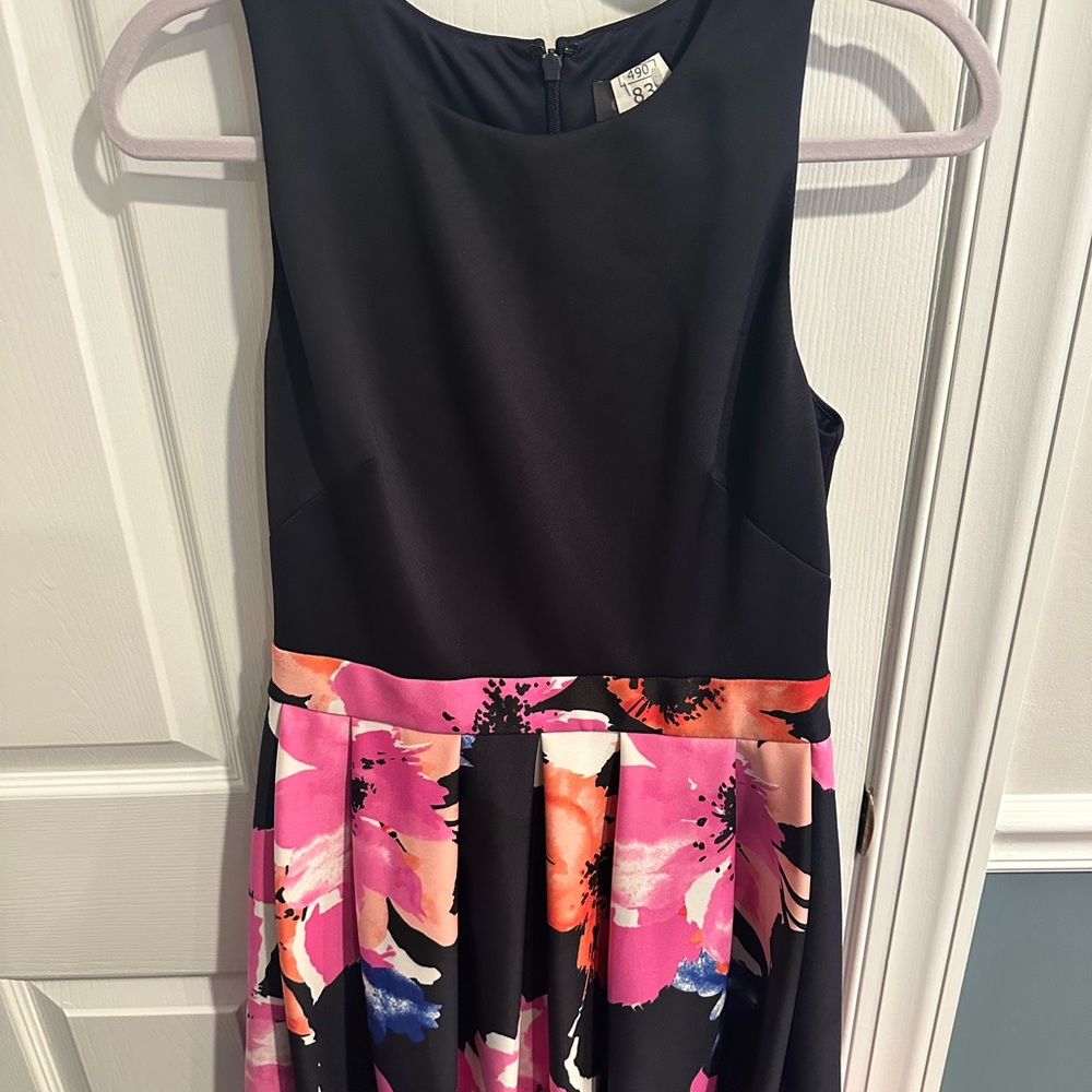 Vince Camuto Black and Pink Floral Dress
